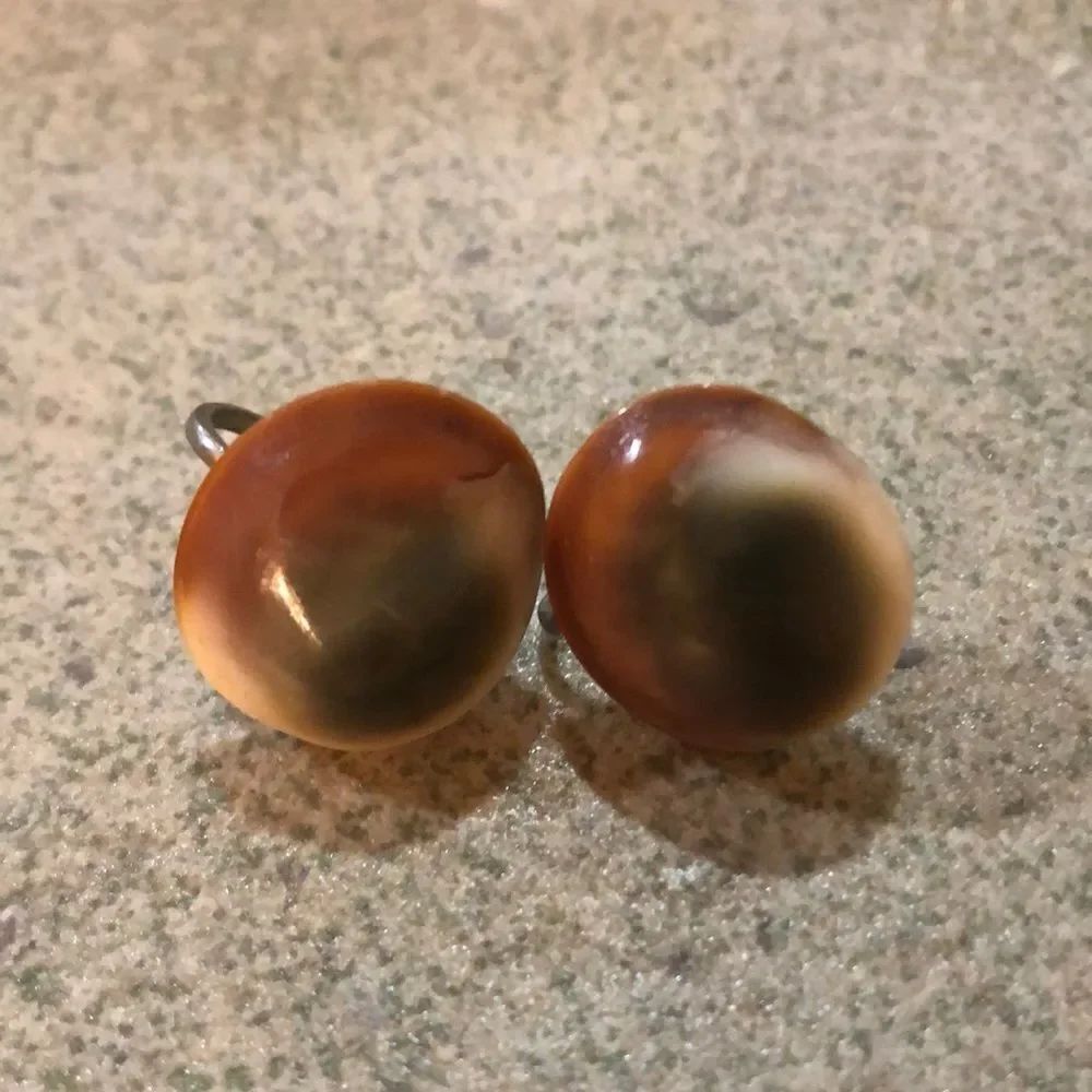 Vintage ceramic screw back earrings.